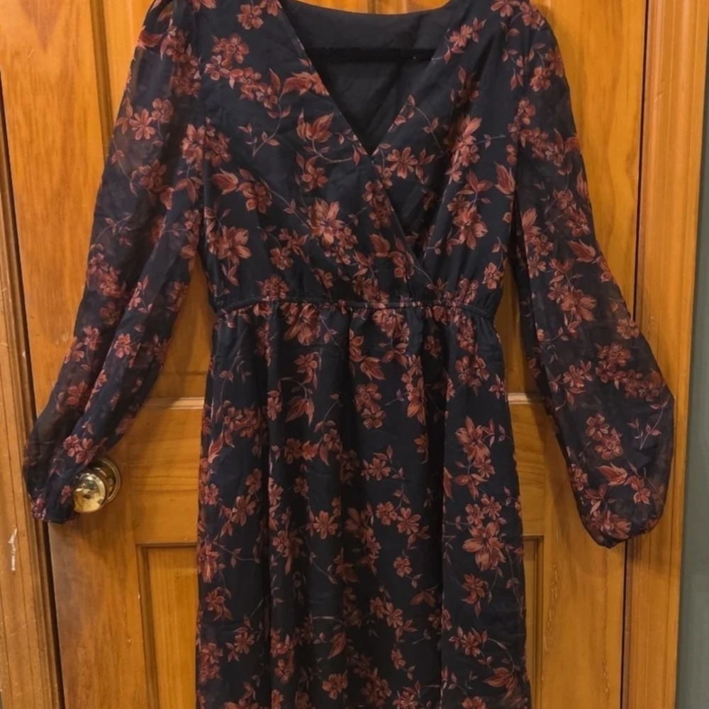 Cupshe Black and Red Floral Midi Dress